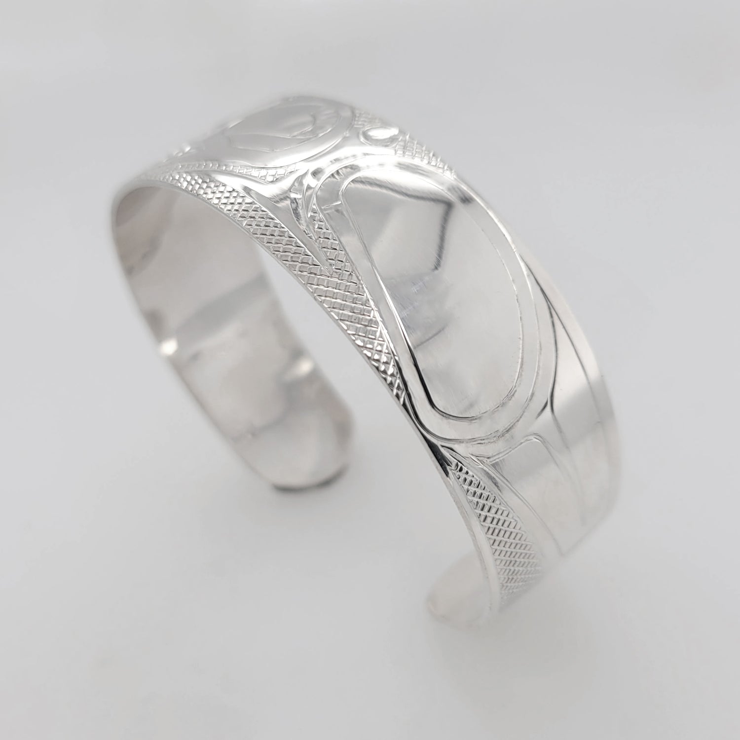 Silver Orca or Killer Whale Bracelet by Cree artist Justin Rivard