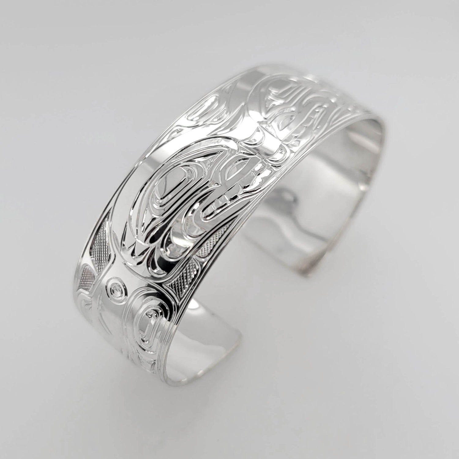 Silver Orca or Killer Whale Bracelet by Kwakwaka'wakw artist Chris Cook