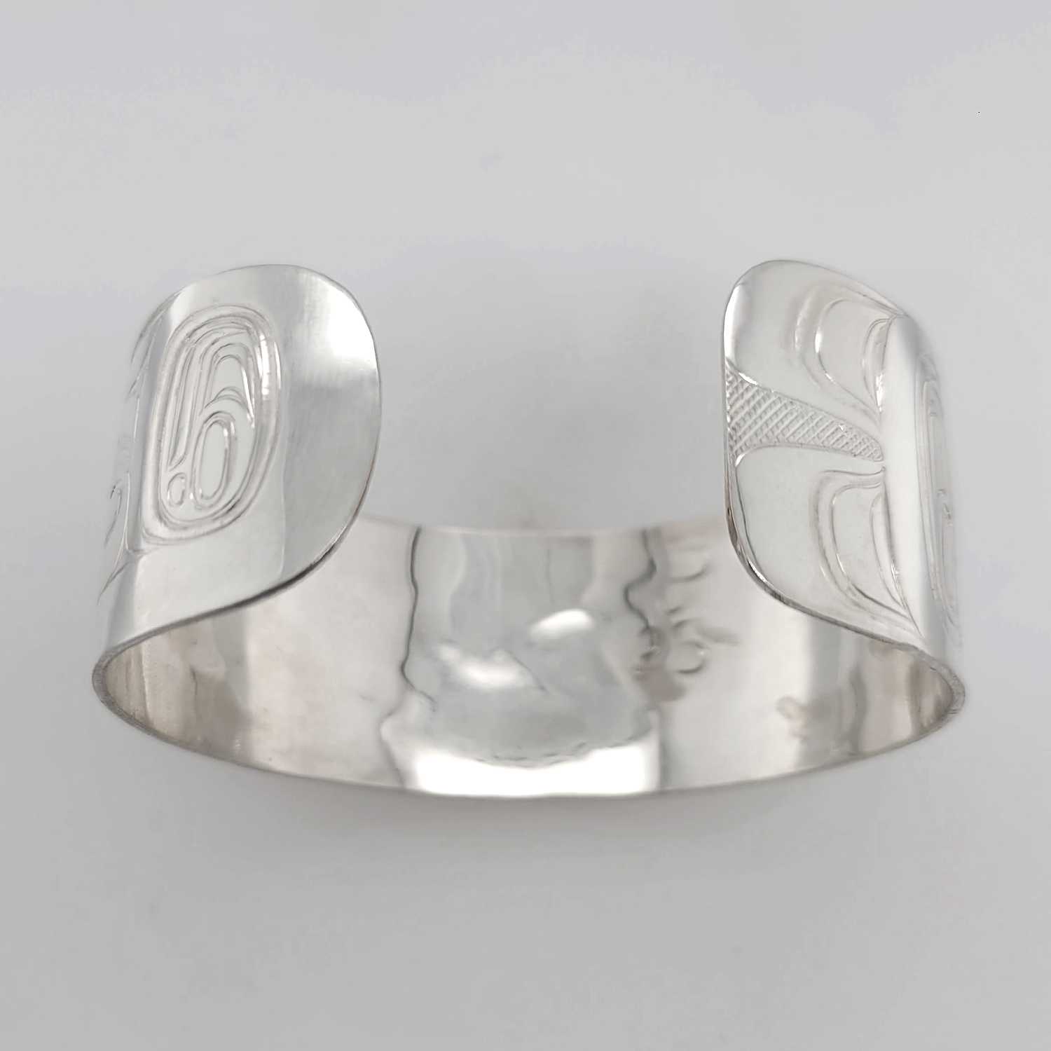 Silver Orca or Killer Whale Bracelet by Haida artist David Jones
