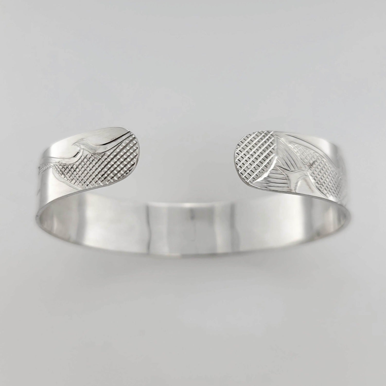 Silver Orca Bracelet by Cree artist Justin Rivard