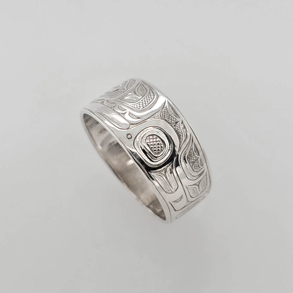 Silver Orca Ring by Kwakwaka'wakw artist Joe Wilson