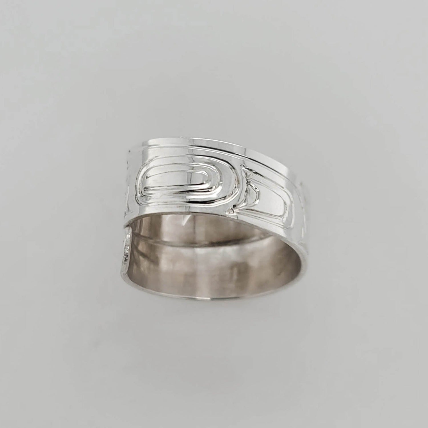 Silver Orca or Killer Whale Wrap Ring by Haida artist Garner Moody