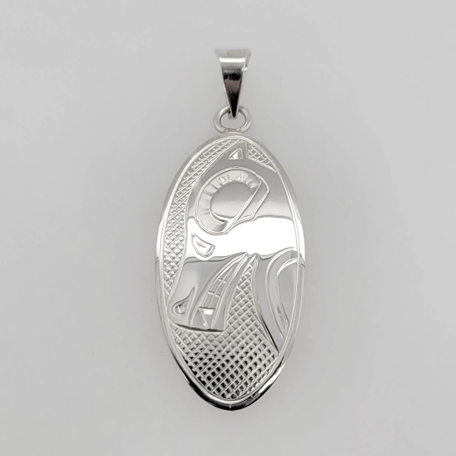 Silver Bear Pendant by Cree artist Justin Rivard