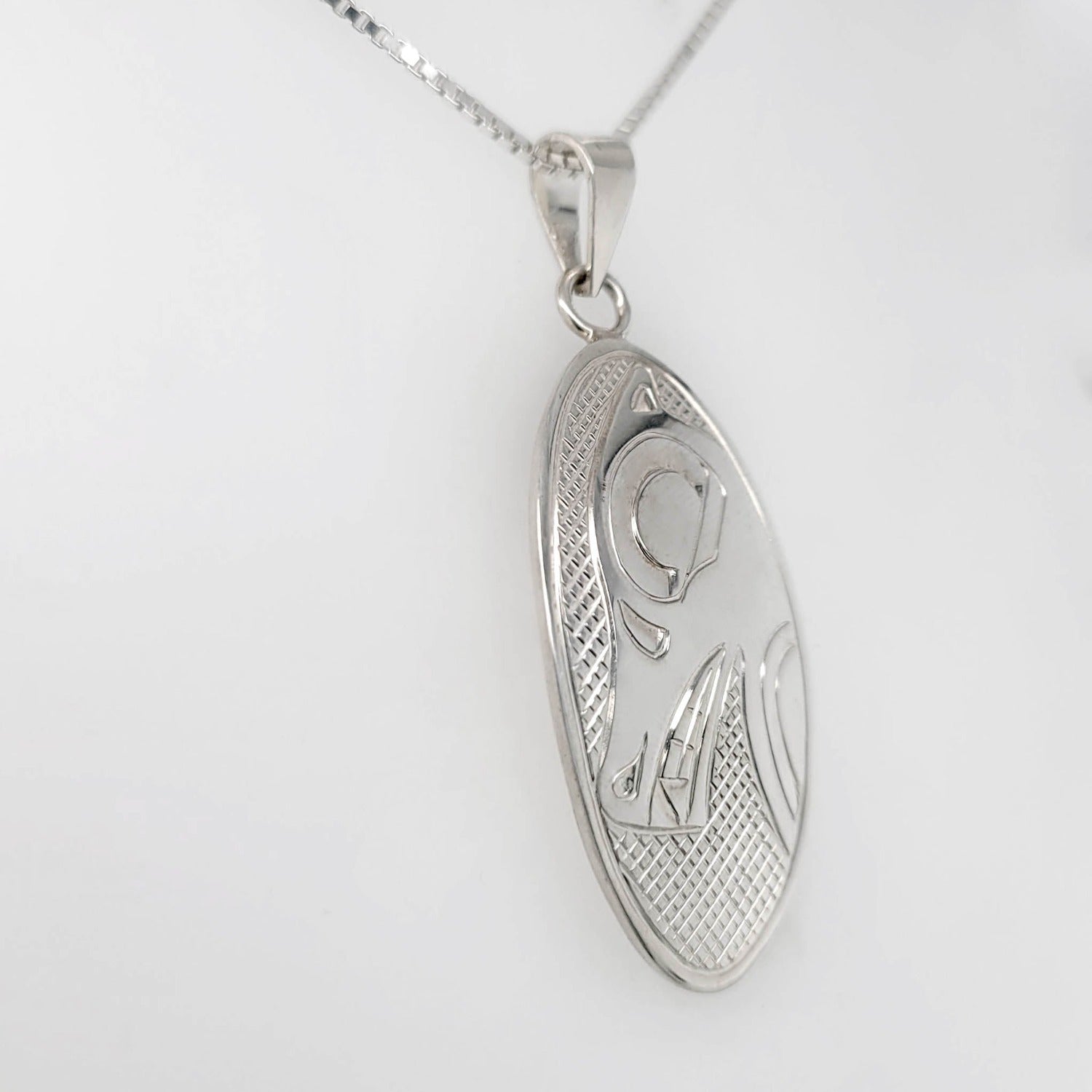 Silver Bear Pendant by Cree artist Justin Rivard