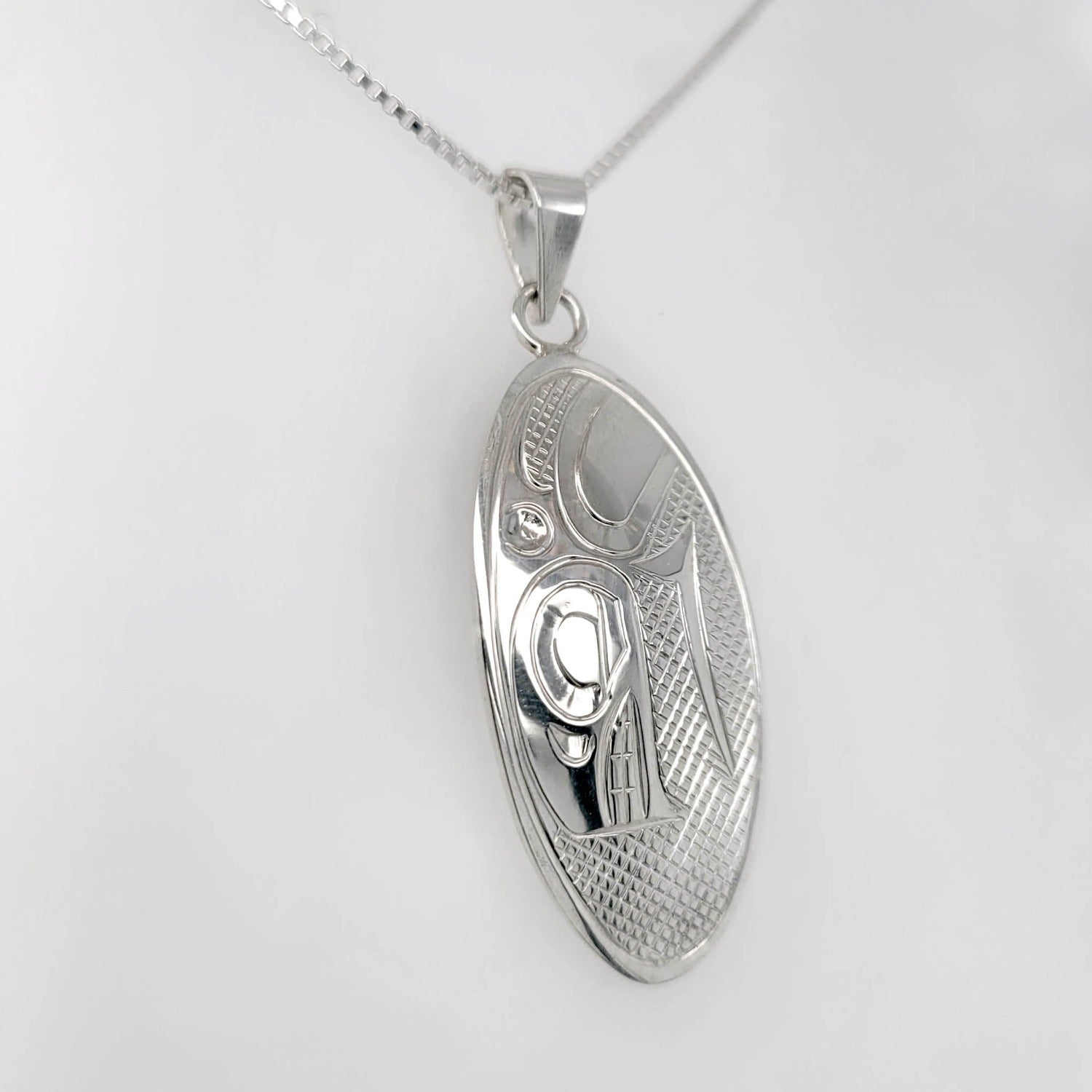 Silver Orca Pendant by Cree artist Justin Rivard
