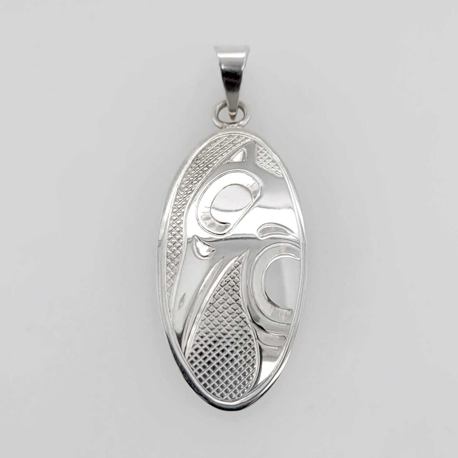 Silver Raven Pendant by Cree artist Justin Rivard