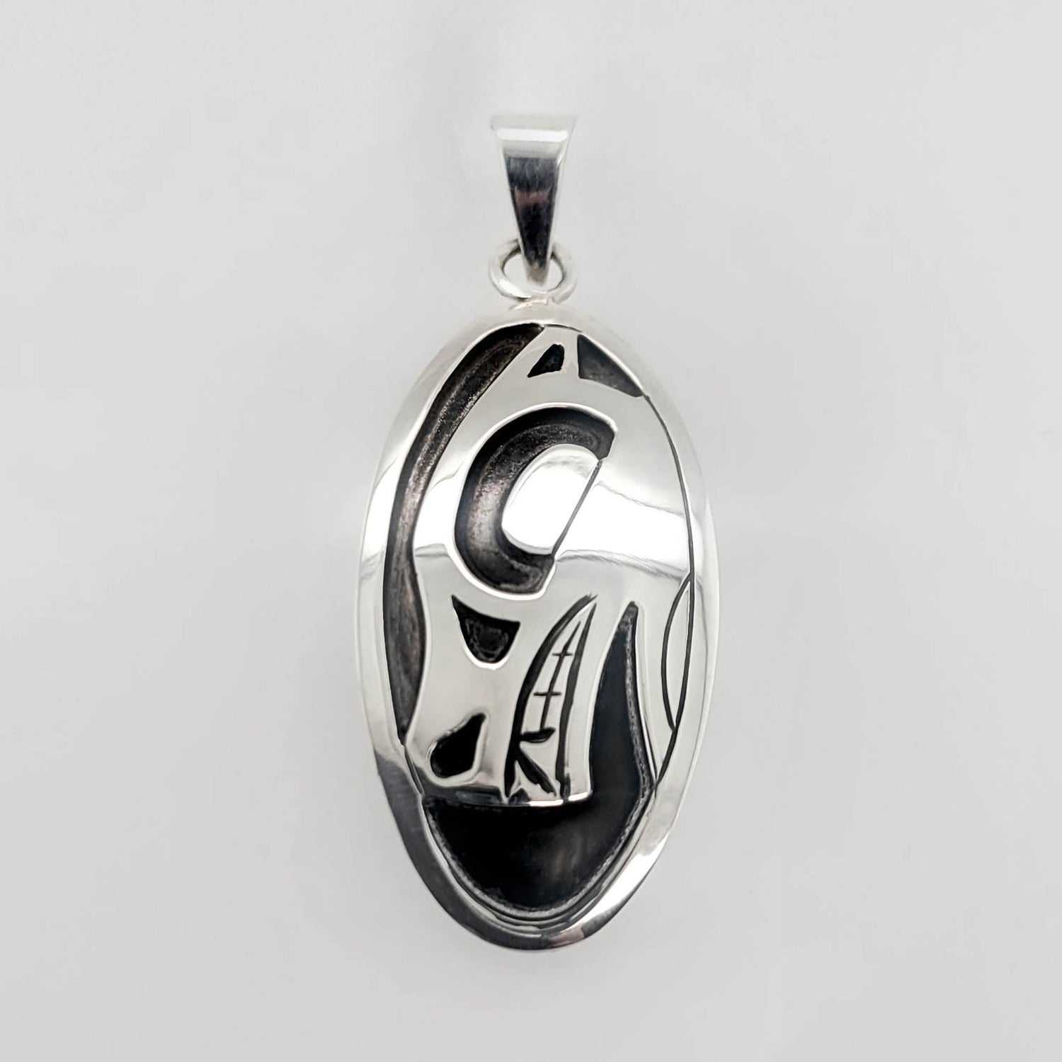 Silver Bear Pendant by Cree artist Justin Rivard