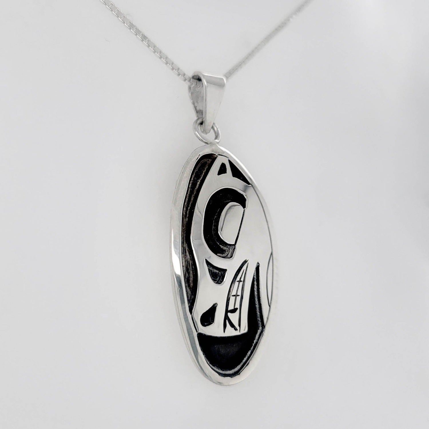 Silver Bear Pendant by Cree artist Justin Rivard