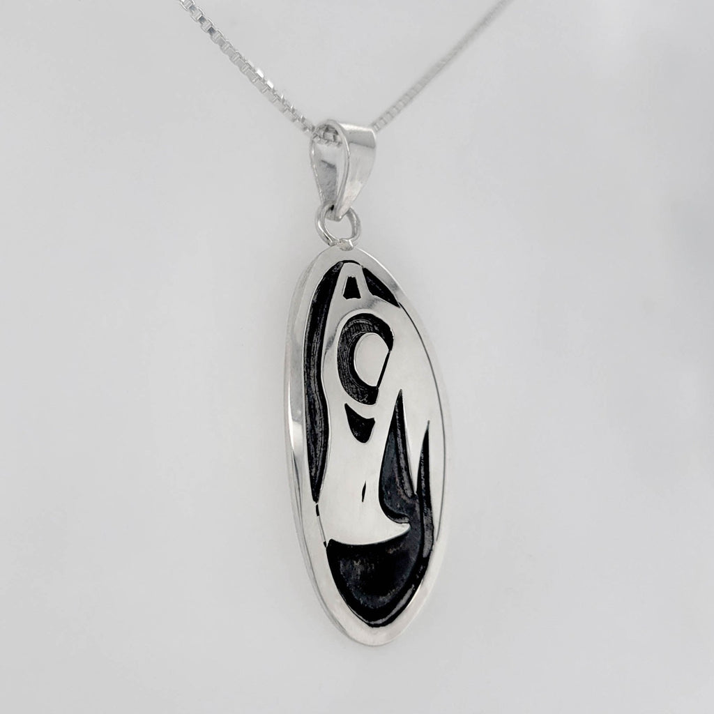 Silver Eagle Pendant by Cree artist Justin Rivard