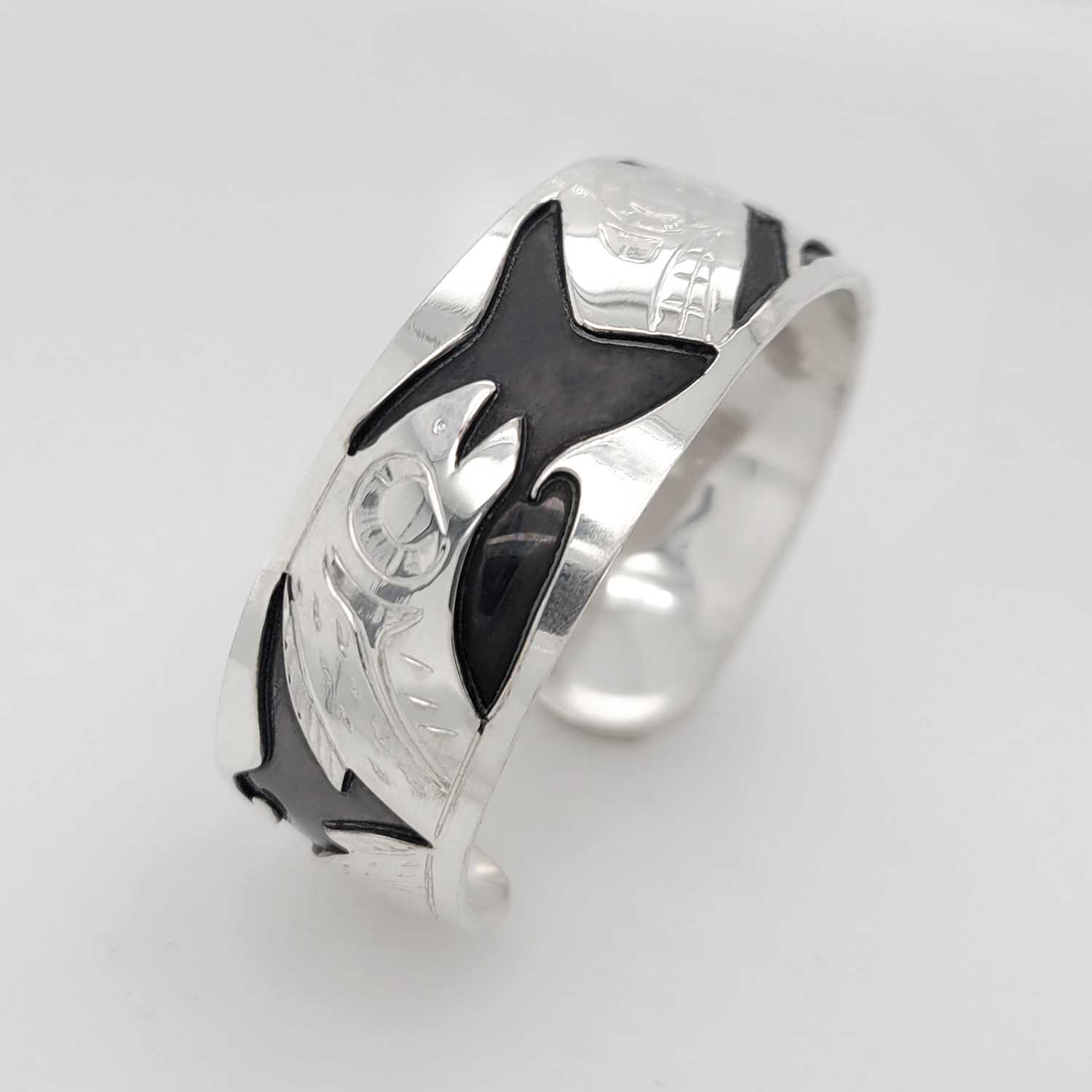 Silver Oxidized Orca Bracelet by Justin Rivard