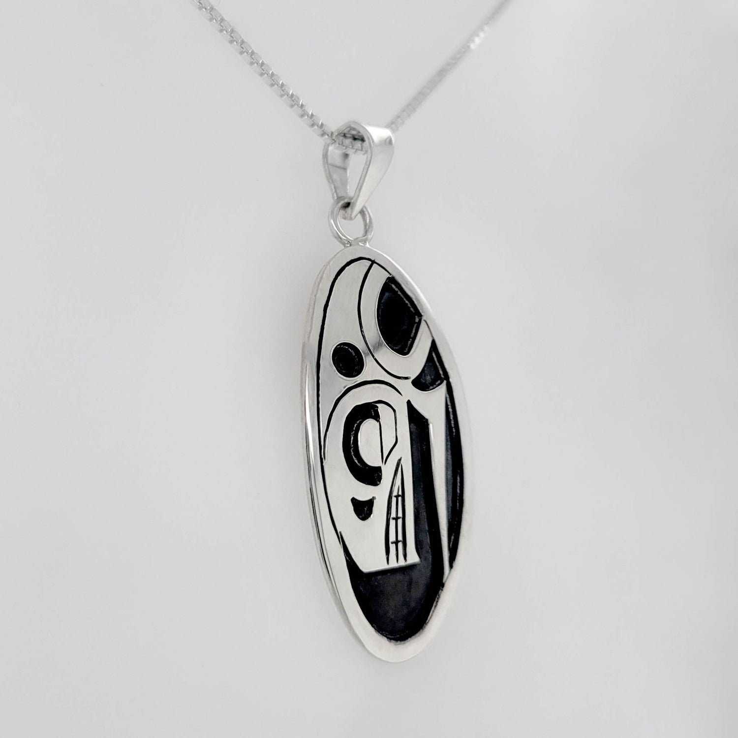 Silver Orca Pendant by Cree artist Justin Rivard