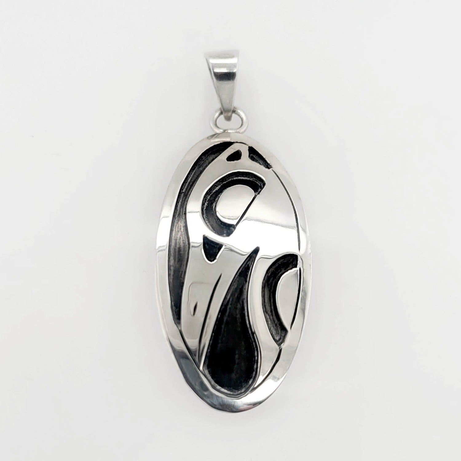 Silver Raven Pendant by Cree artist Justin Rivard