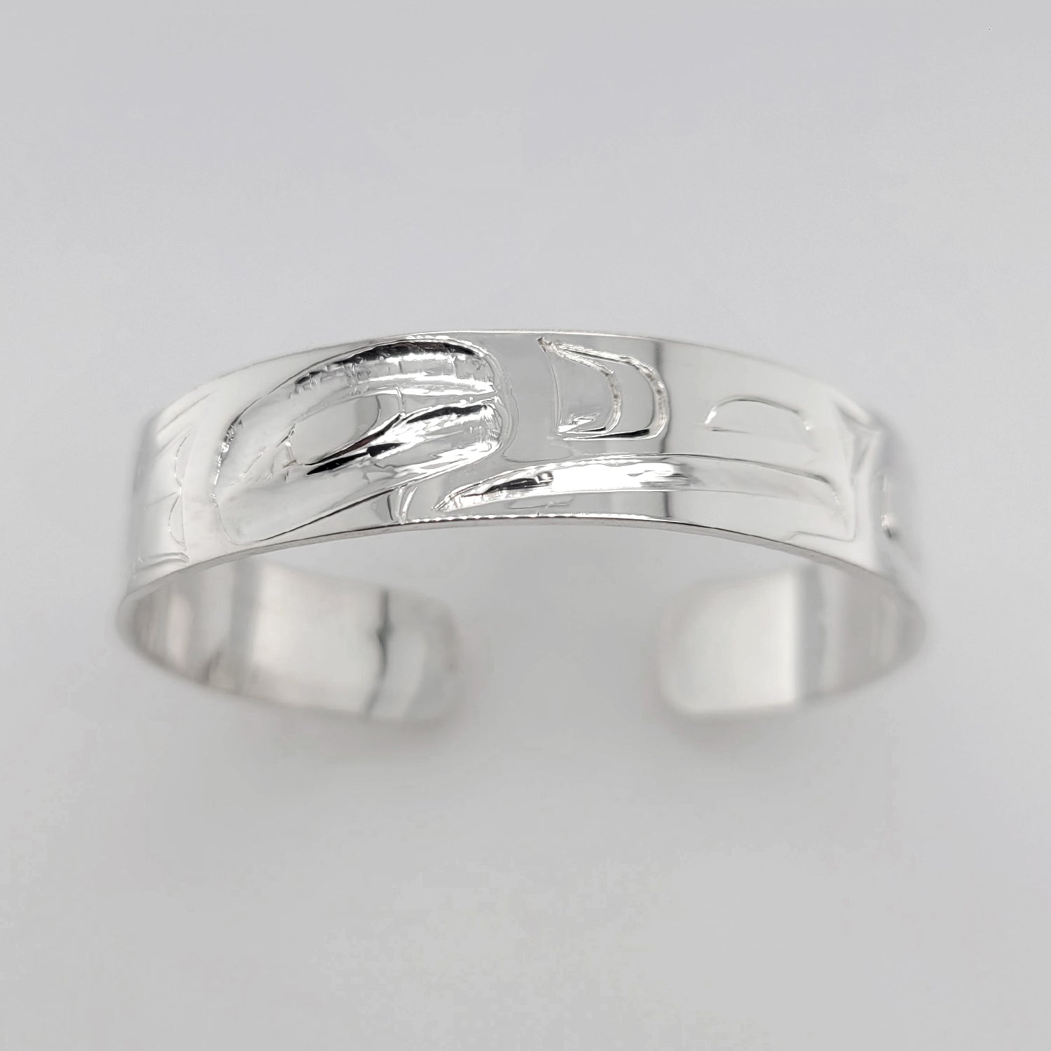 Silver Raven Bracelet by Haida artist Alvin Adkins