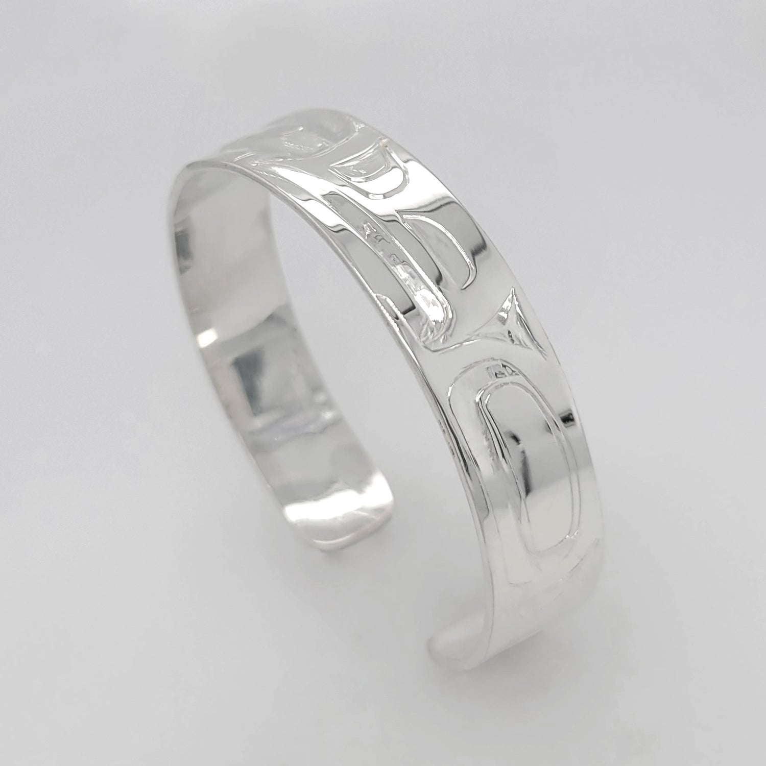 Silver Raven Bracelet by Haida artist Alvin Adkins