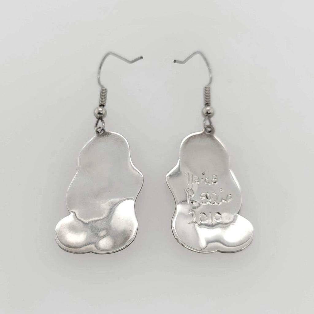Silver Raven Earrings by Haida artist Percy Ellis