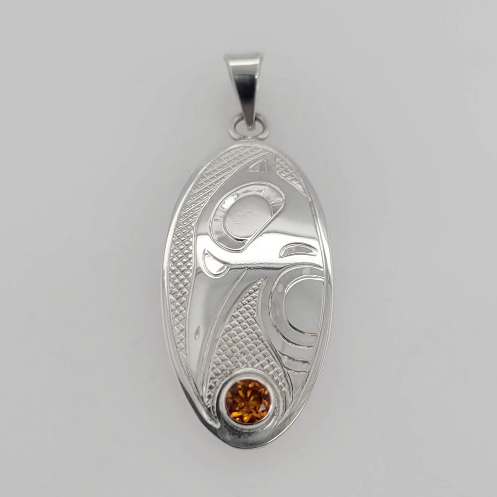 Indigenous Silver Raven Pendant by Justin Rivard