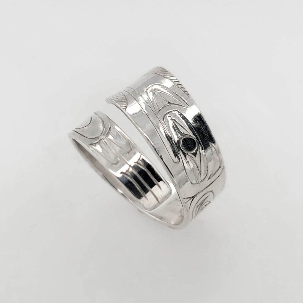 Silver Raven Wrap Ring by Haida artist Andrew Williams