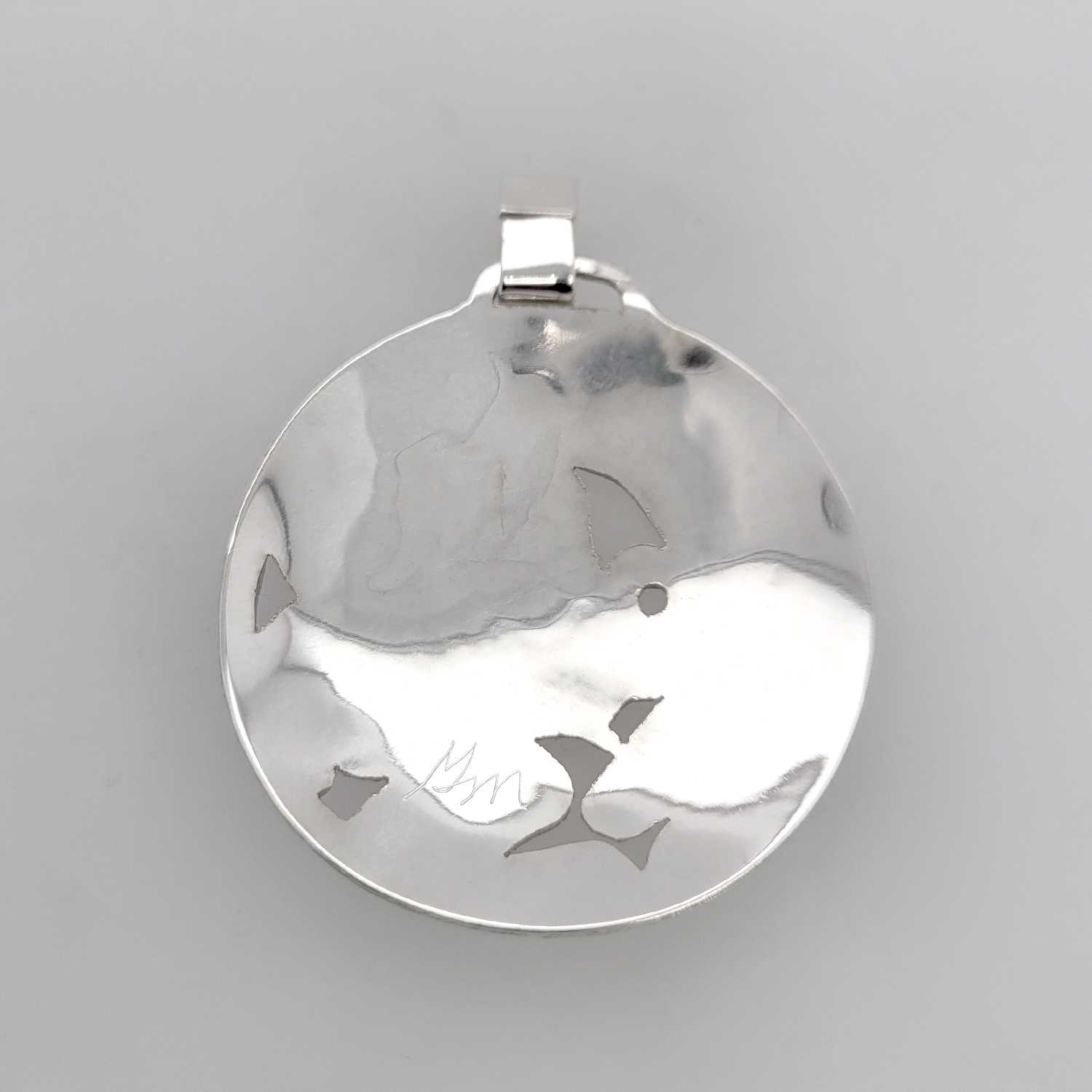 Silver Raven and Bear Pendant by Haida artist Garner Moody