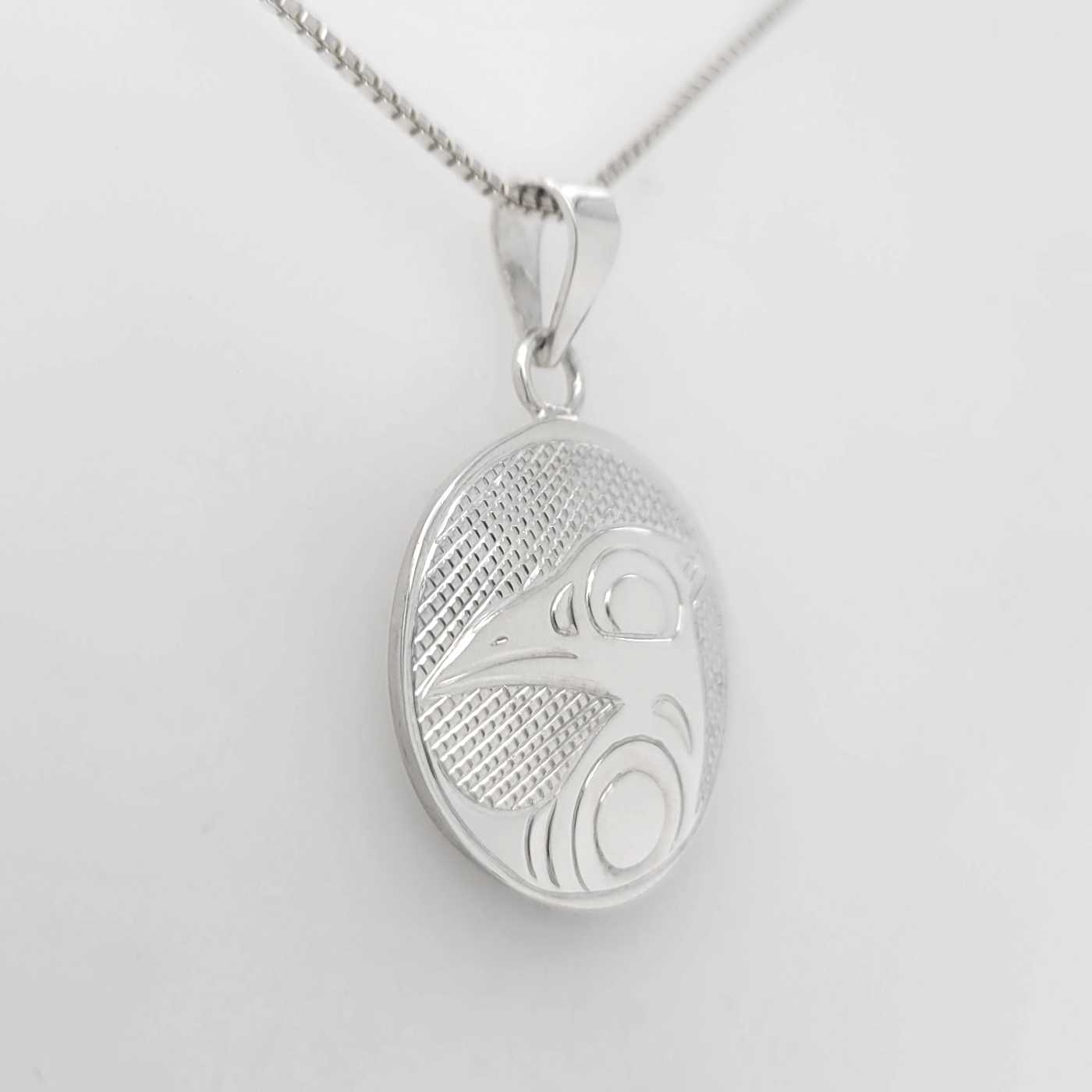 Silver Raven Pendant by Cree artist Justin Rivard