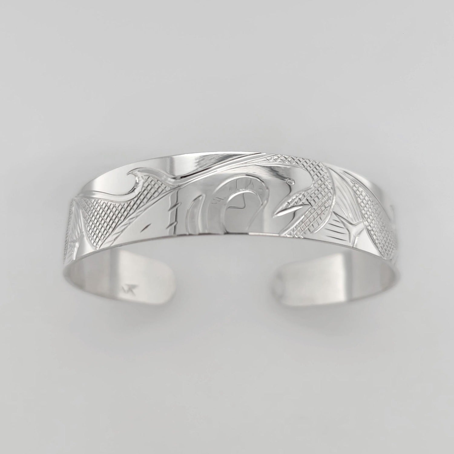 Silver Salmon Bracelet by Cree artist Justin Rivard