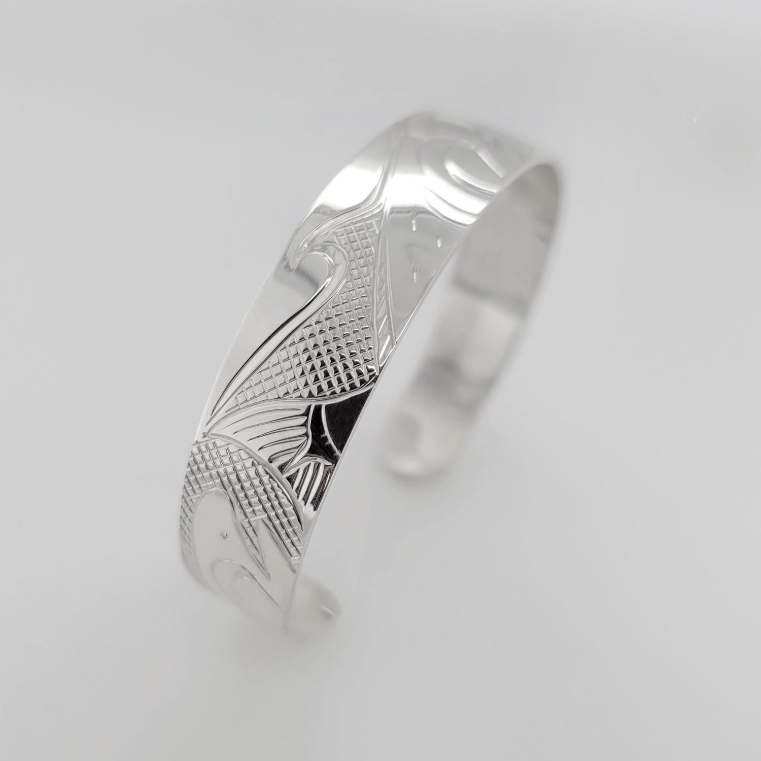 Silver Salmon Bracelet by Cree artist Justin Rivard