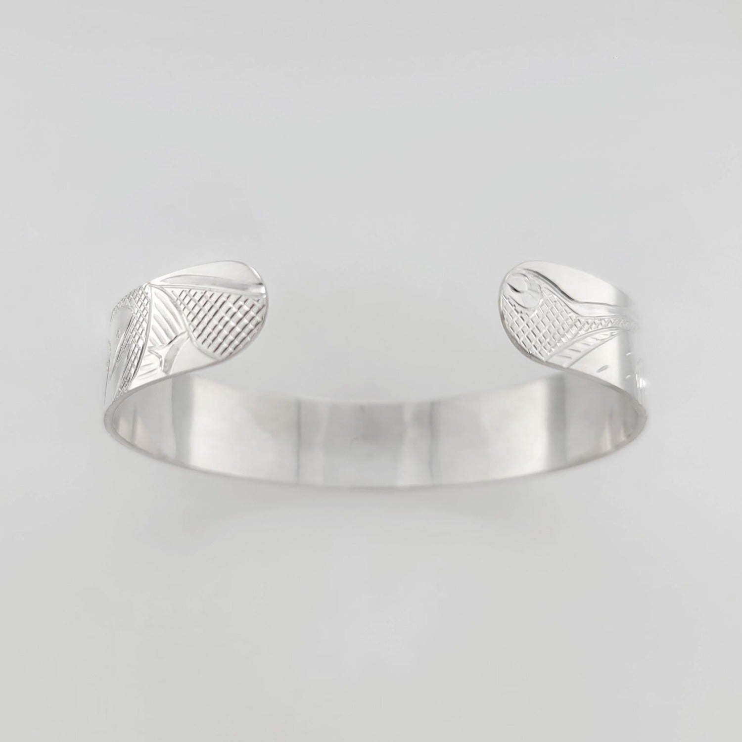 Silver Salmon Bracelet by Cree artist Justin Rivard