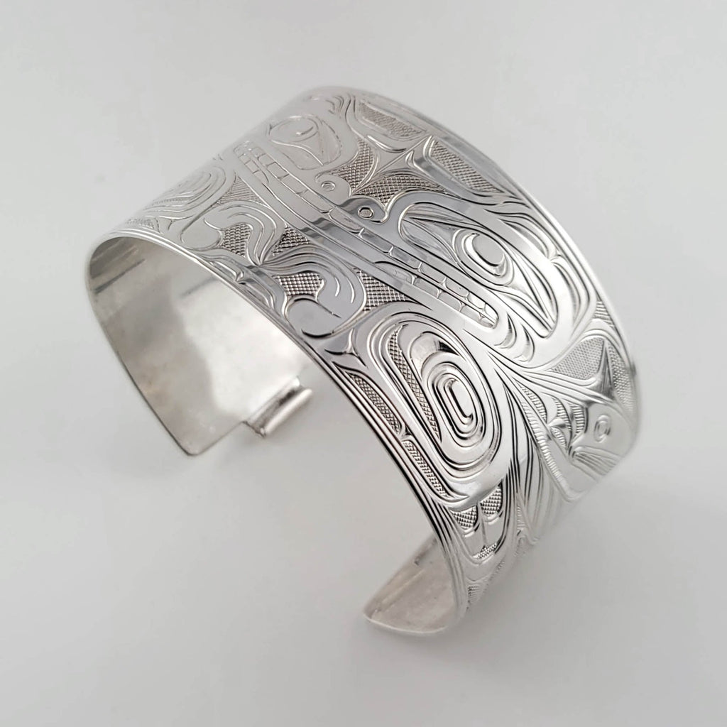 Silver Sea Bear Bracelet by Indigenous artist Joe Wilson