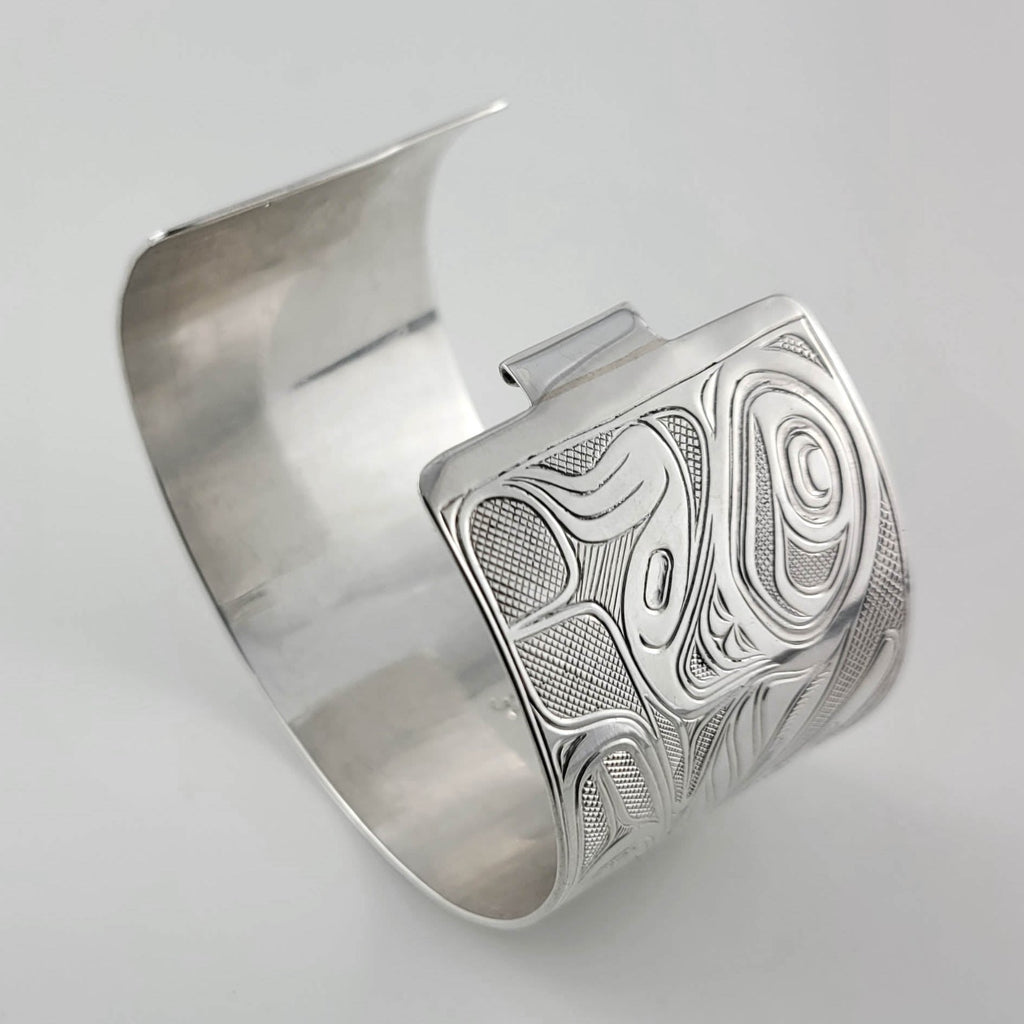 Silver Sea Bear Bracelet by Indigenous artist Joe Wilson