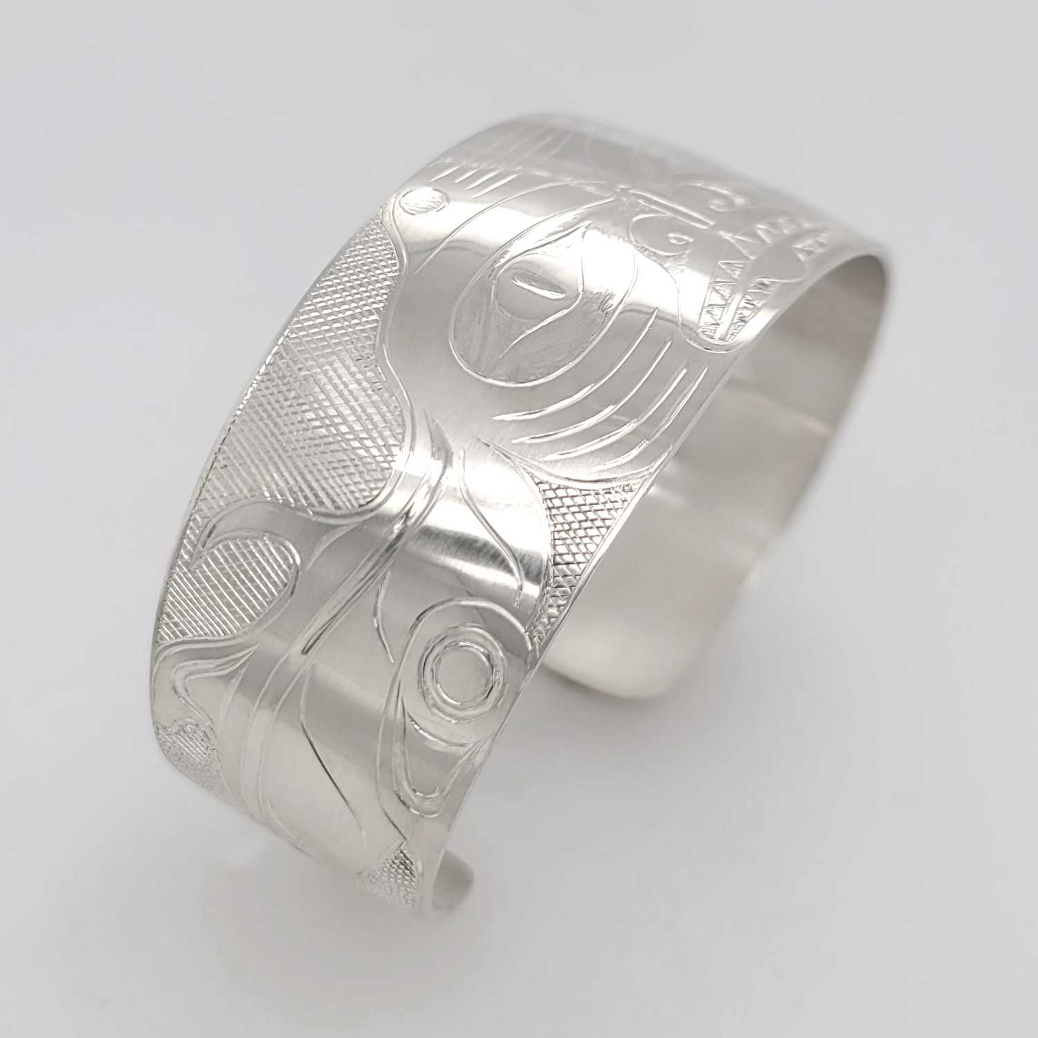 Silver Dogfish or Shark Bracelet by Haida artist Ron Russ