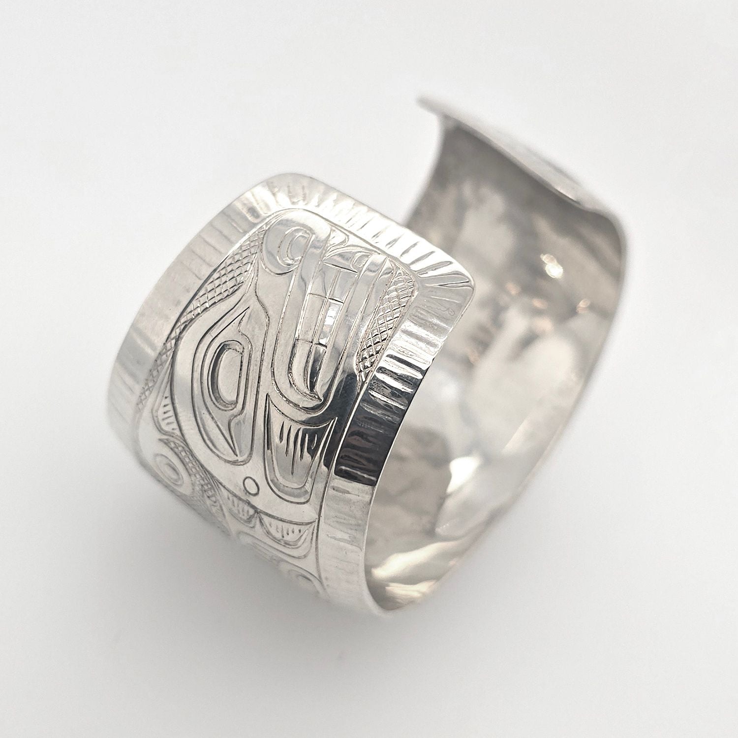 Silver Sisiutl Bracelet by Kwakwaka'wakw artist James Taylor