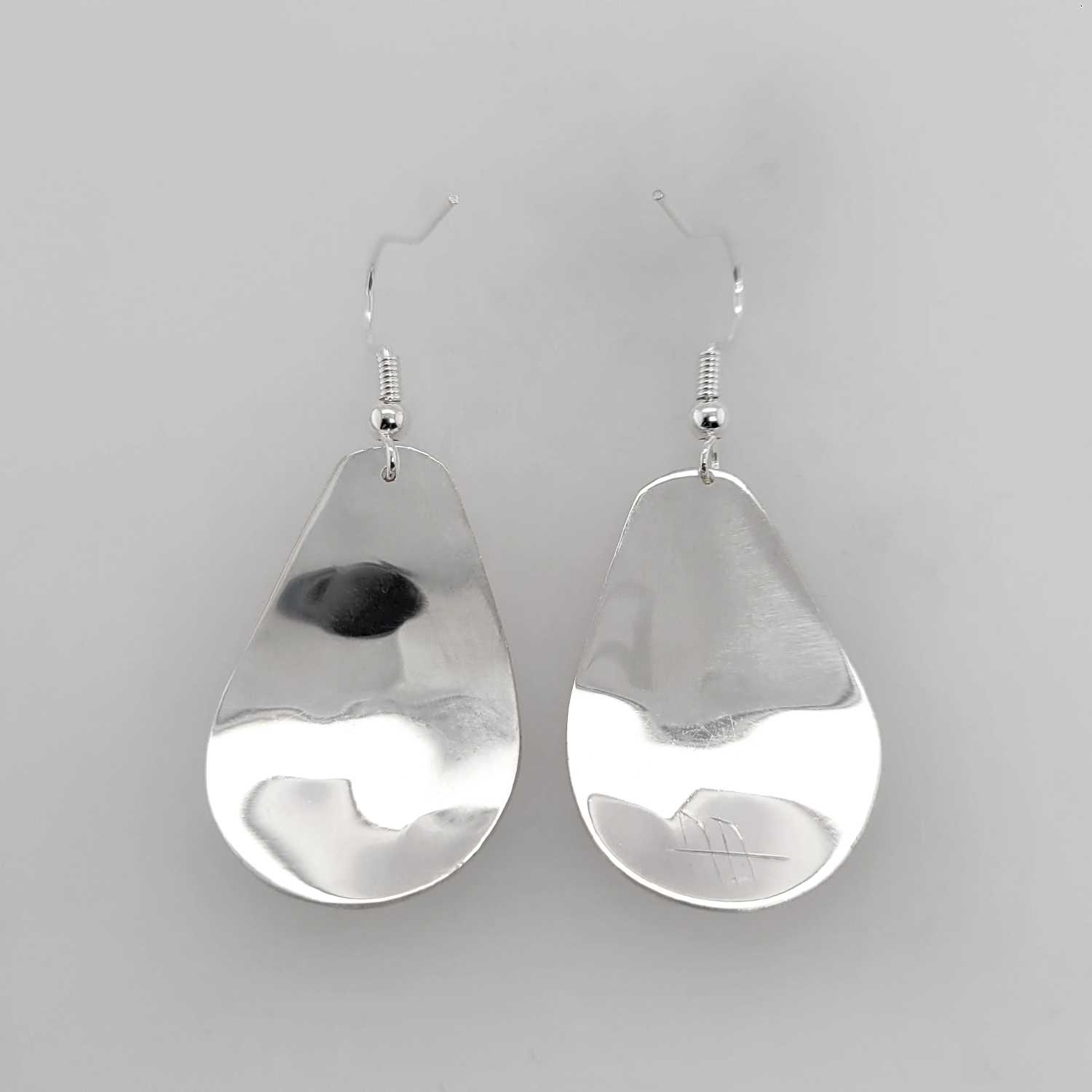 Silver Bear Earrings by Haida artist Alvin Adkins