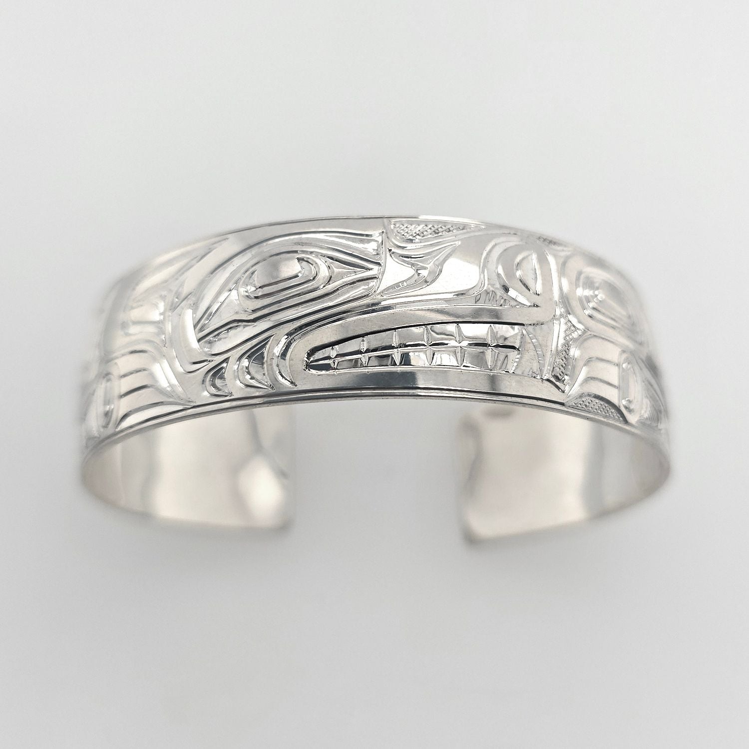 Silver Wolf Bracelet by Kwakwaka'wakw Artist Chris Cook