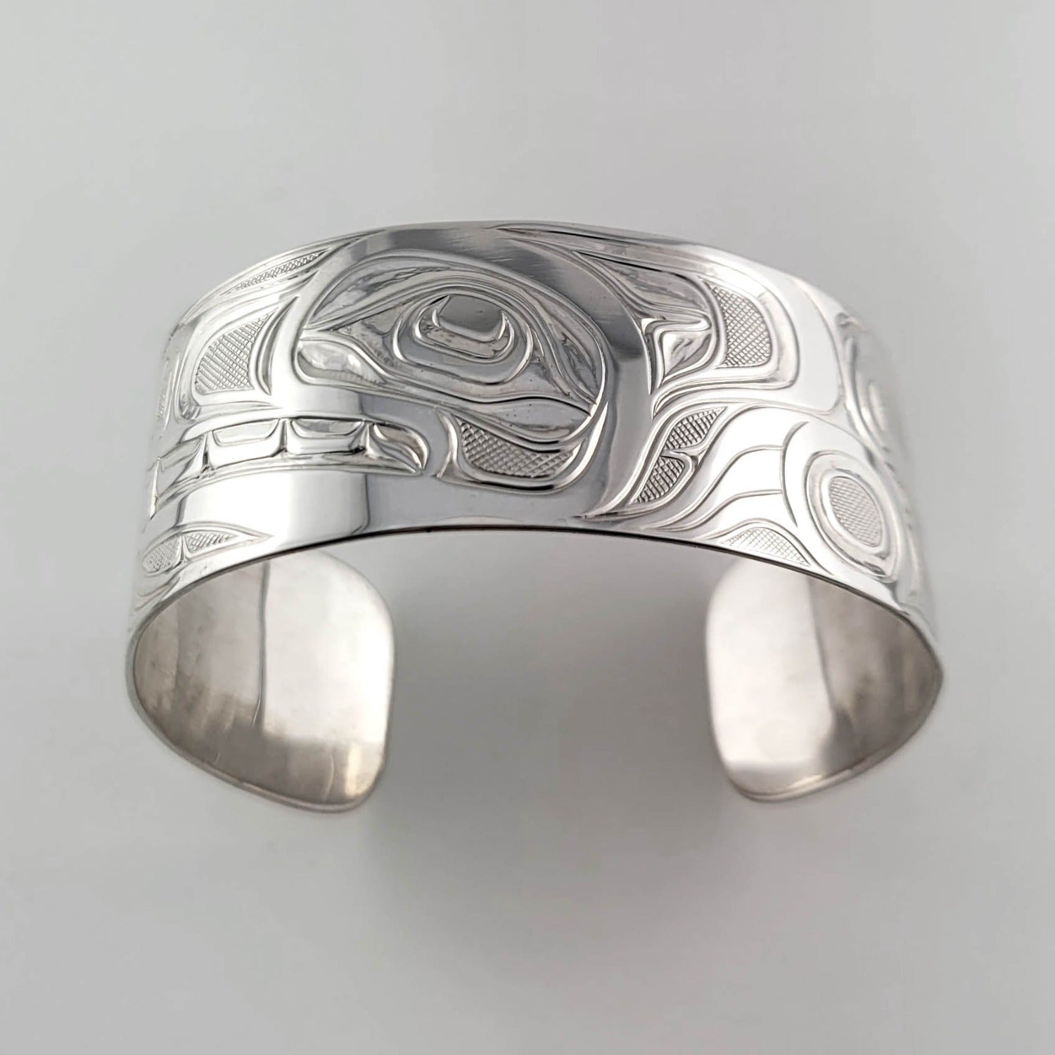 Silver Wolf Bracelet by Indigenous artist Joe Wilson