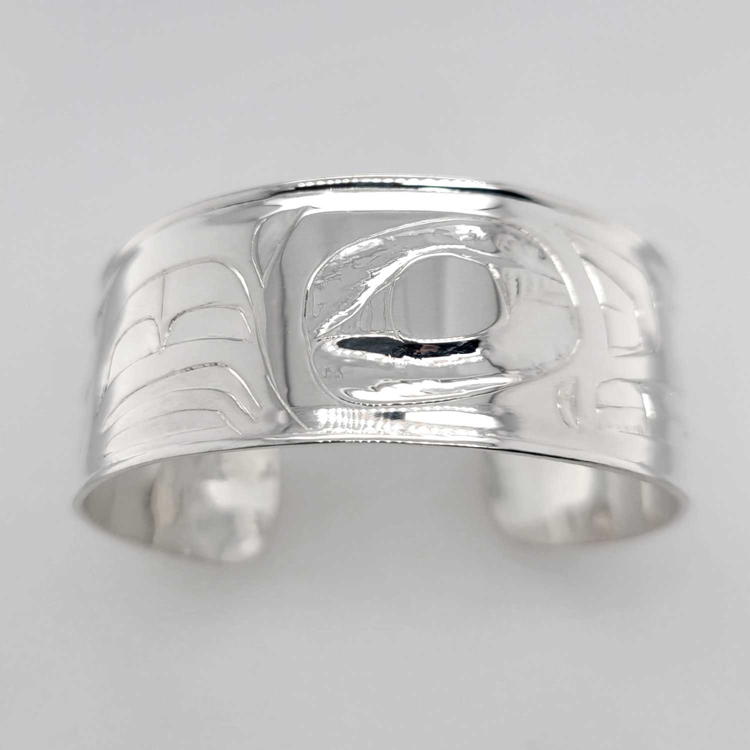 Silver Wolf Bracelet by Haida artist Alvin Adkins