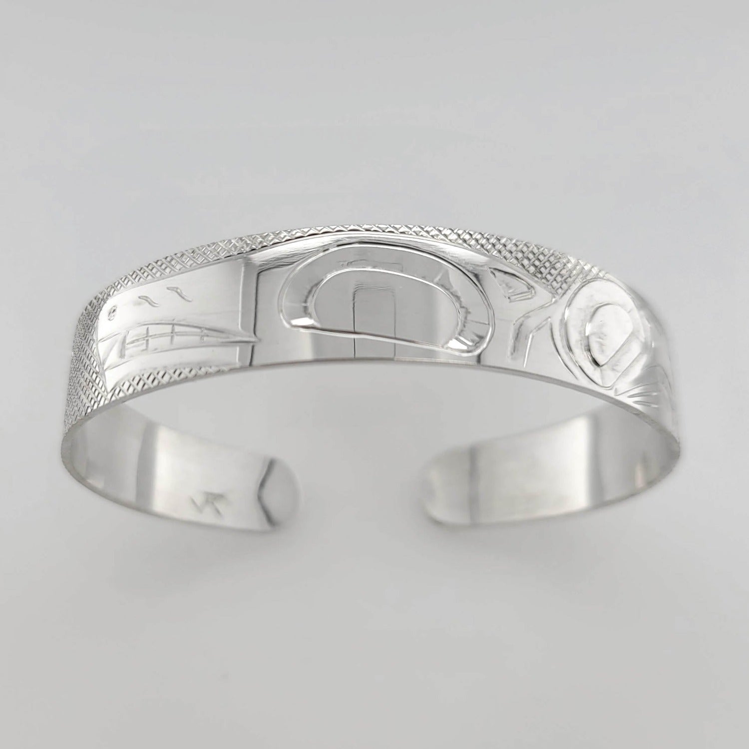 Silver Wolf Bracelet by Cree artist Justin Rivard