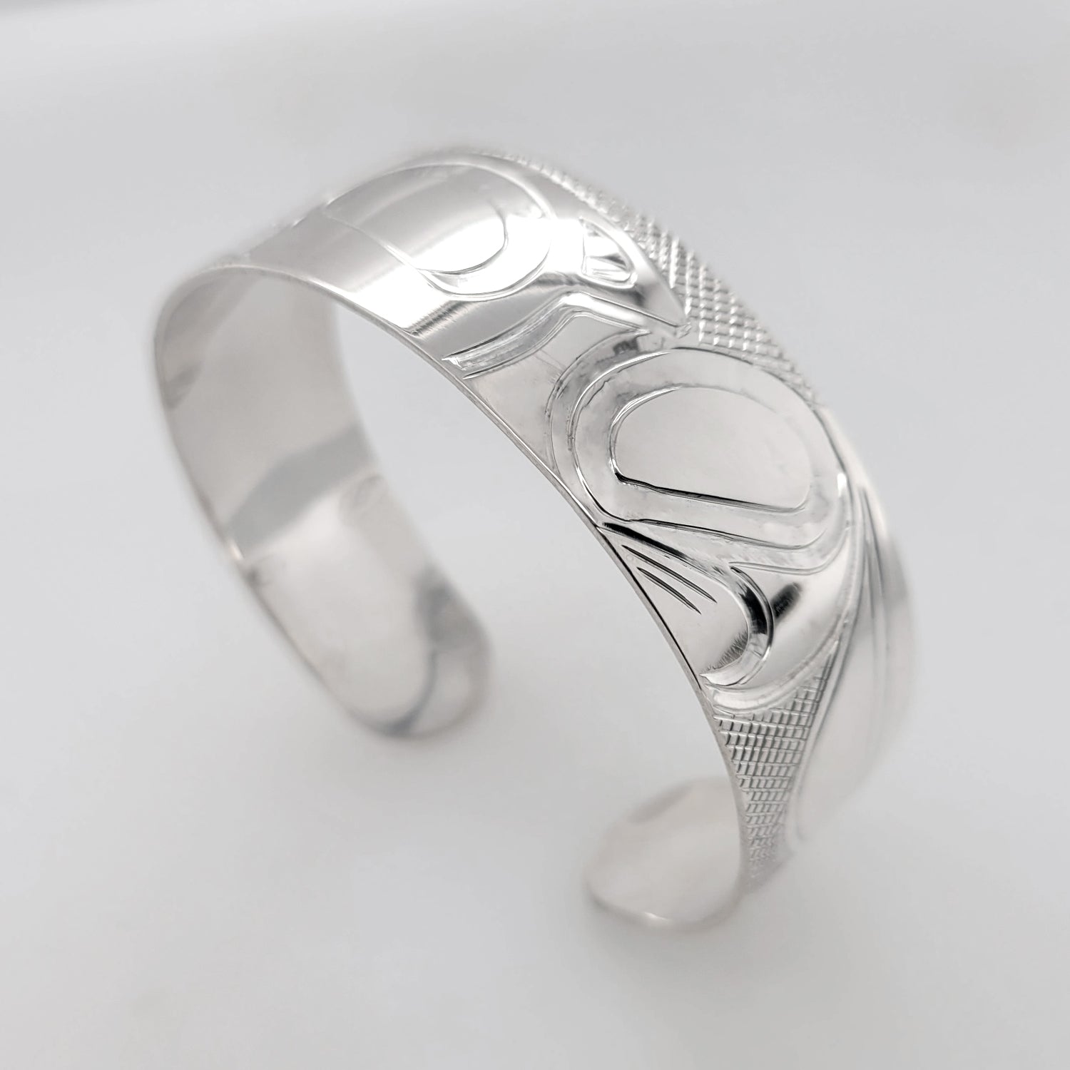 Silver Wolf Bracelet by Cree artist Justin Rivard