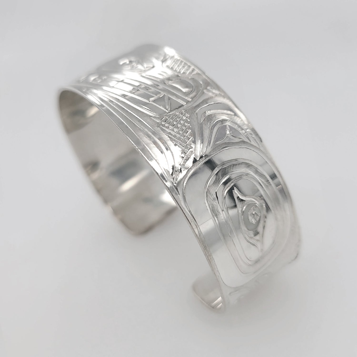 Silver Wolf Bracelet by Kwakwaka'wakw Native artist Don Wadhams