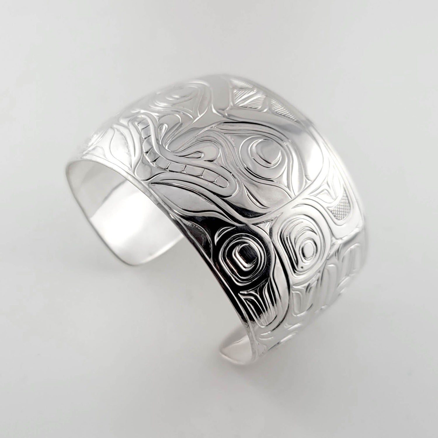 Silver Wolf Bracelet by Namgis artist Joe Wilson