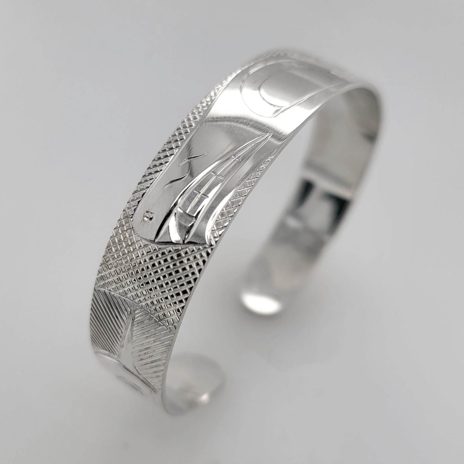 Silver Wolf Bracelet by Cree artist Justin Rivard