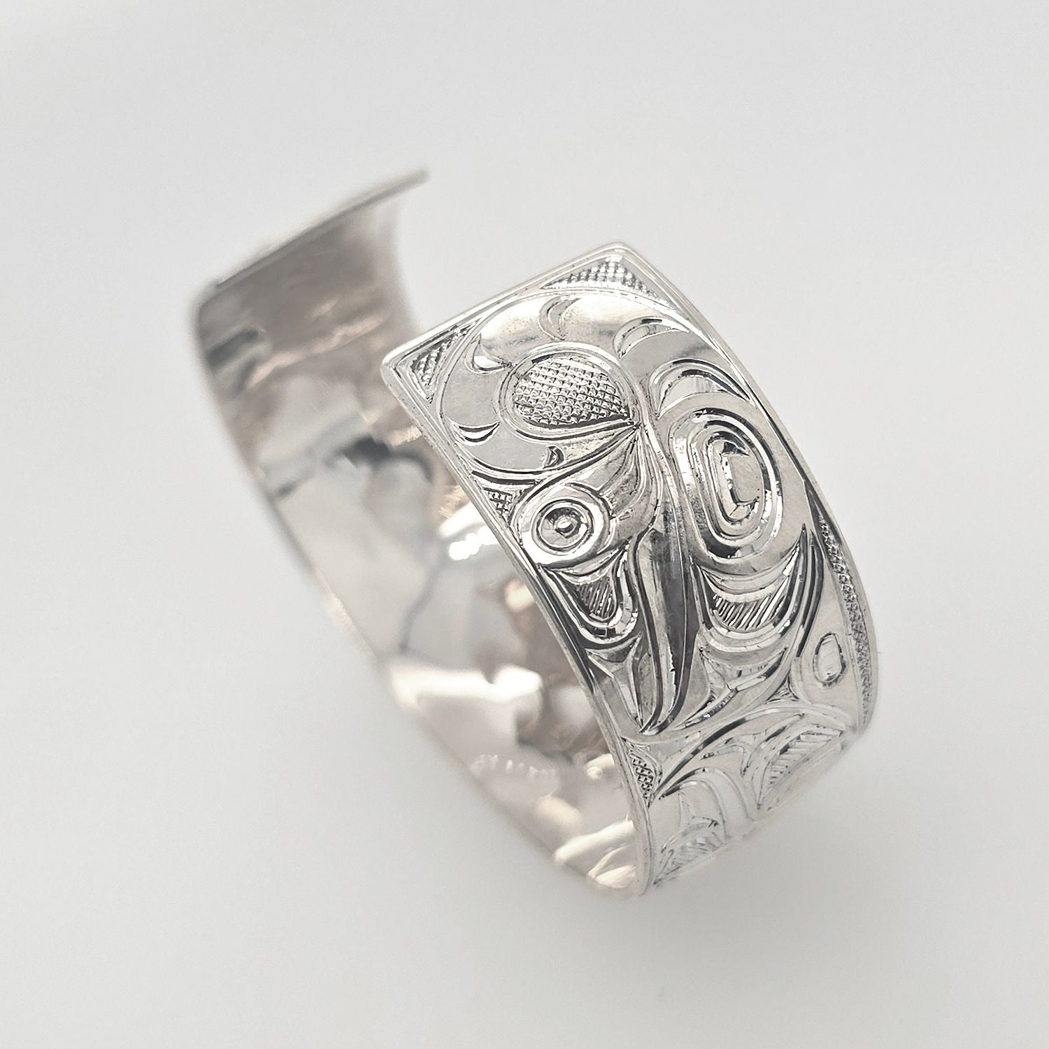 Silver Wolf Bracelet by Kwakwaka'wakw Artist Chris Cook
