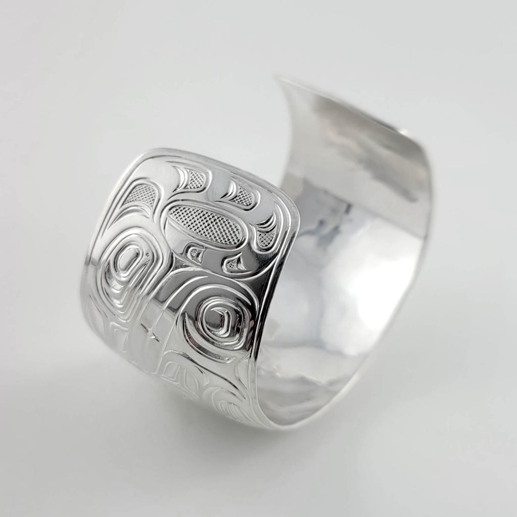 Silver Wolf Bracelet by Namgis artist Joe Wilson