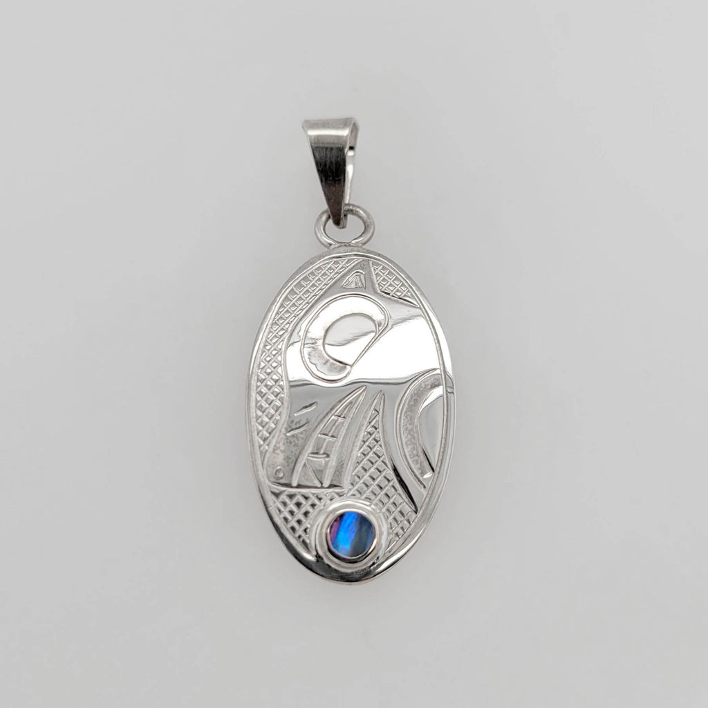 Indigenous Silver Wolf Pendant by Justin Rivard