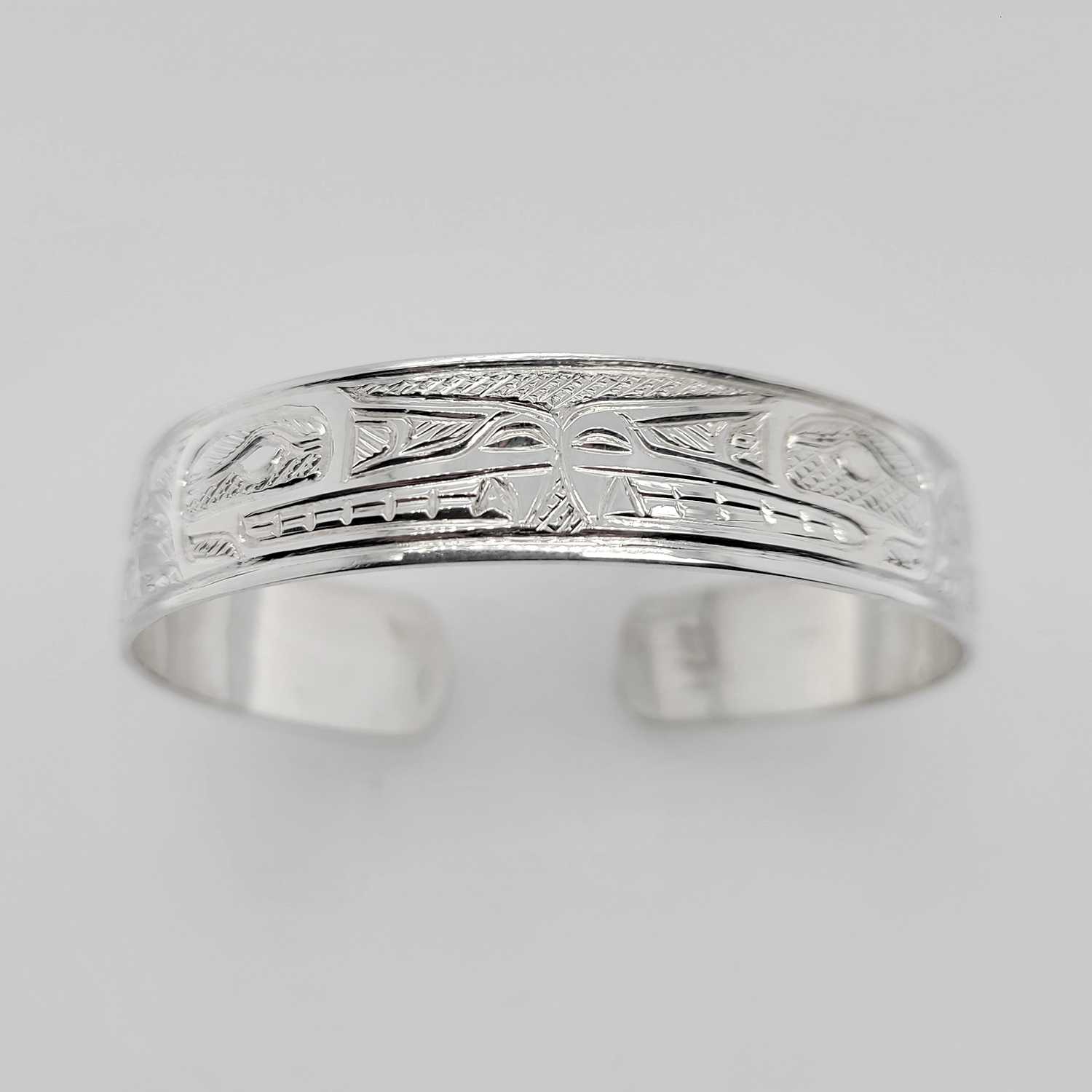 Silver Wolf Bracelet by Tsimshian artist Bill Helin