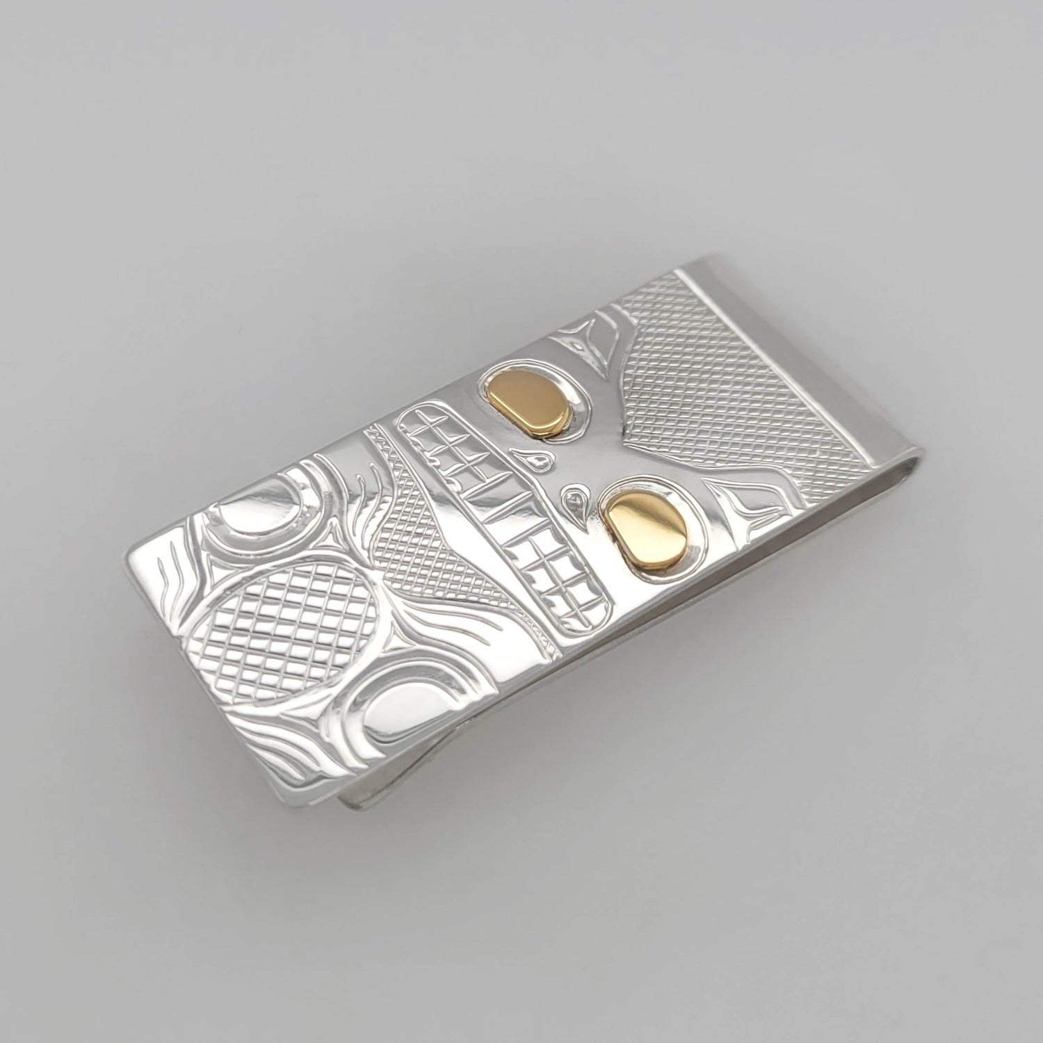 First Nations Silver and Gold Money Clips by Cree artist Justin Rivard