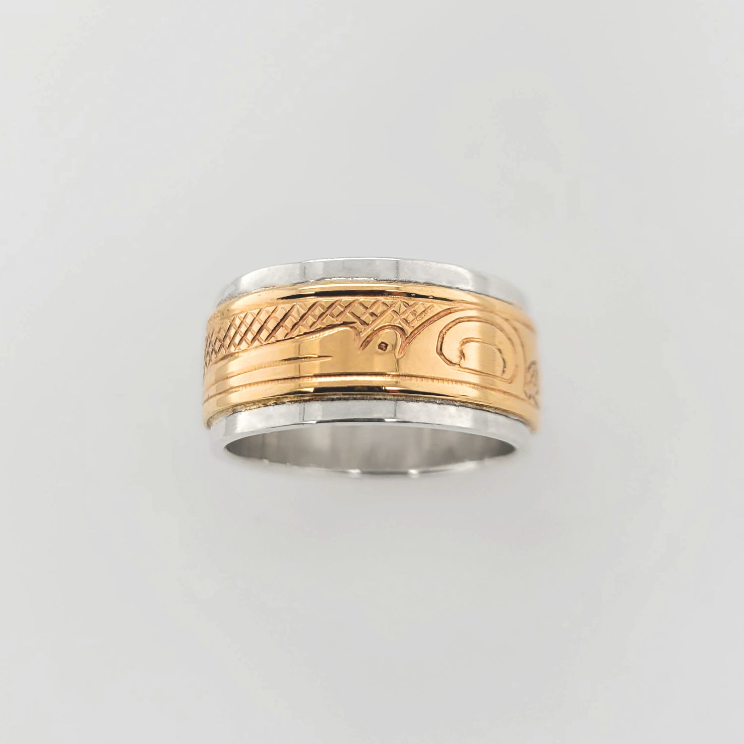 First Nations Silver and Gold Band by Cree artist Justin Rivard