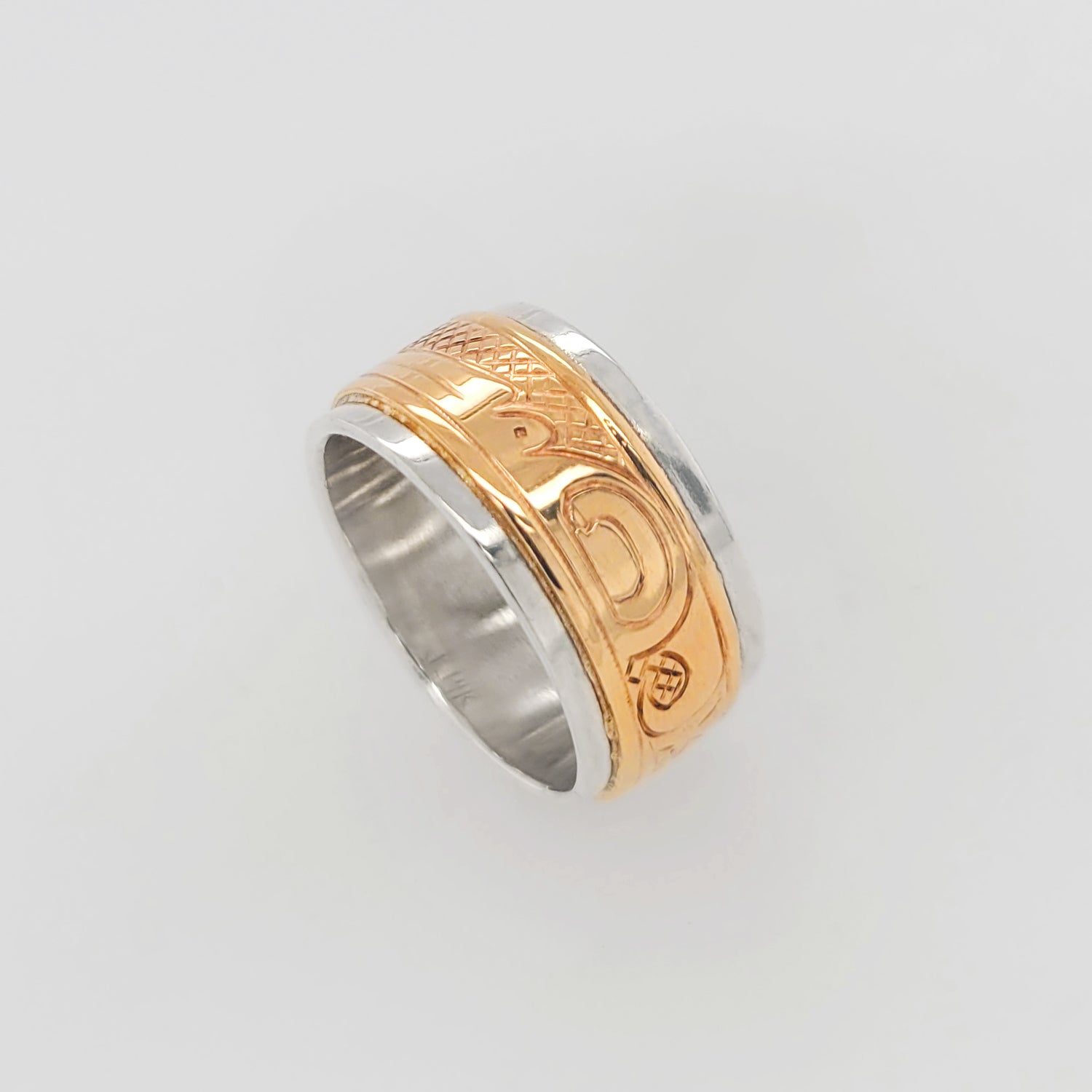First Nations Silver and Gold Band by Cree artist Justin Rivard
