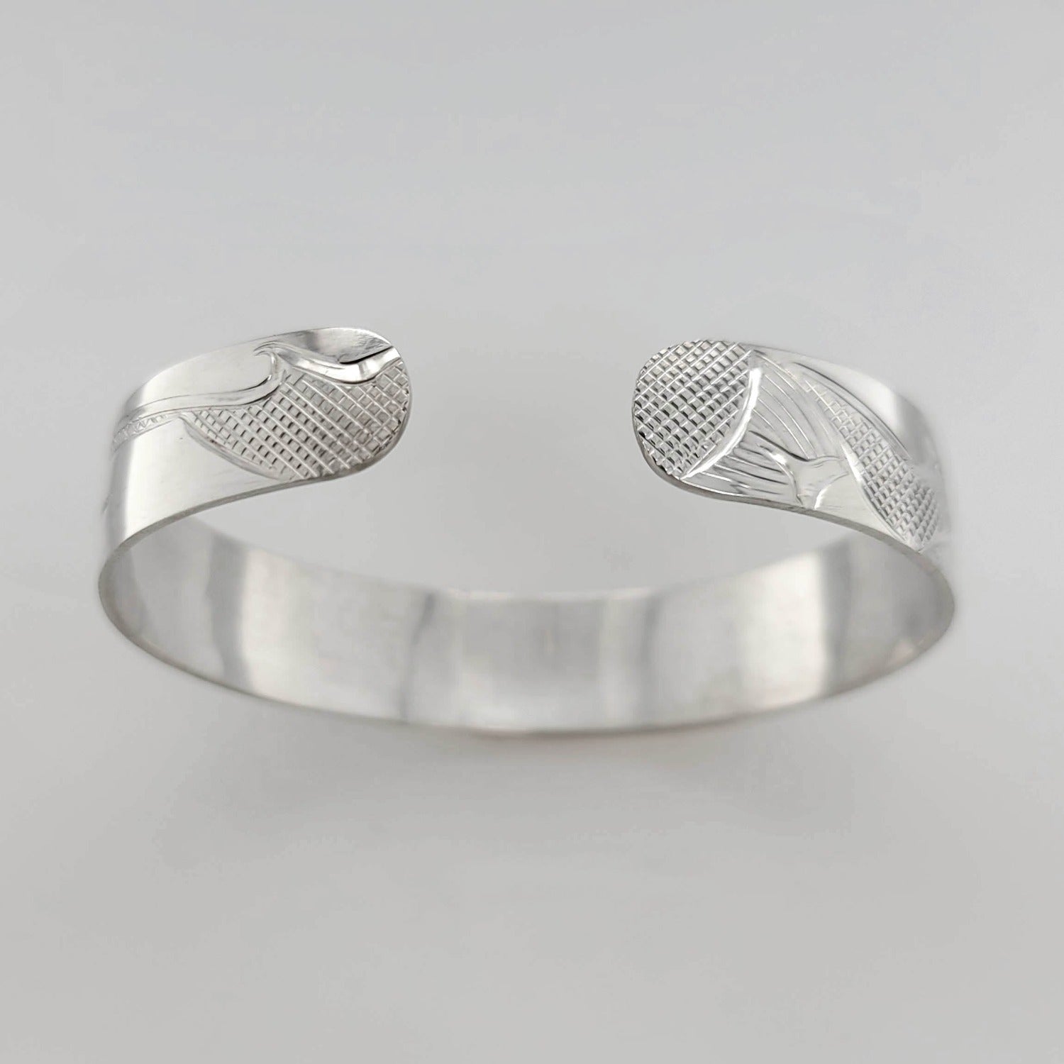 Silver and Gold Orca Bracelet by Cree artist Justin Rivard