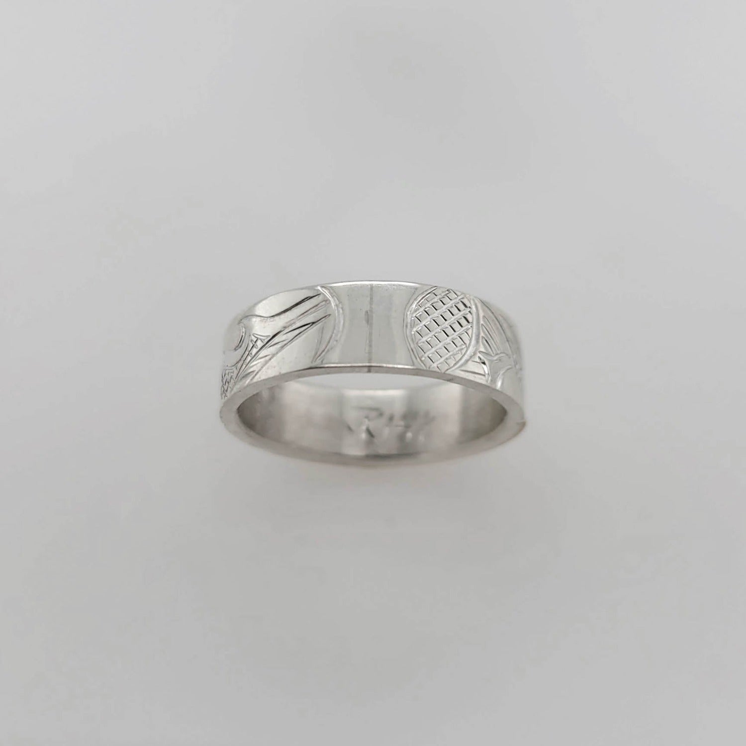 Silver and Gold Salmon Ring by Cree artist Justin Rivard