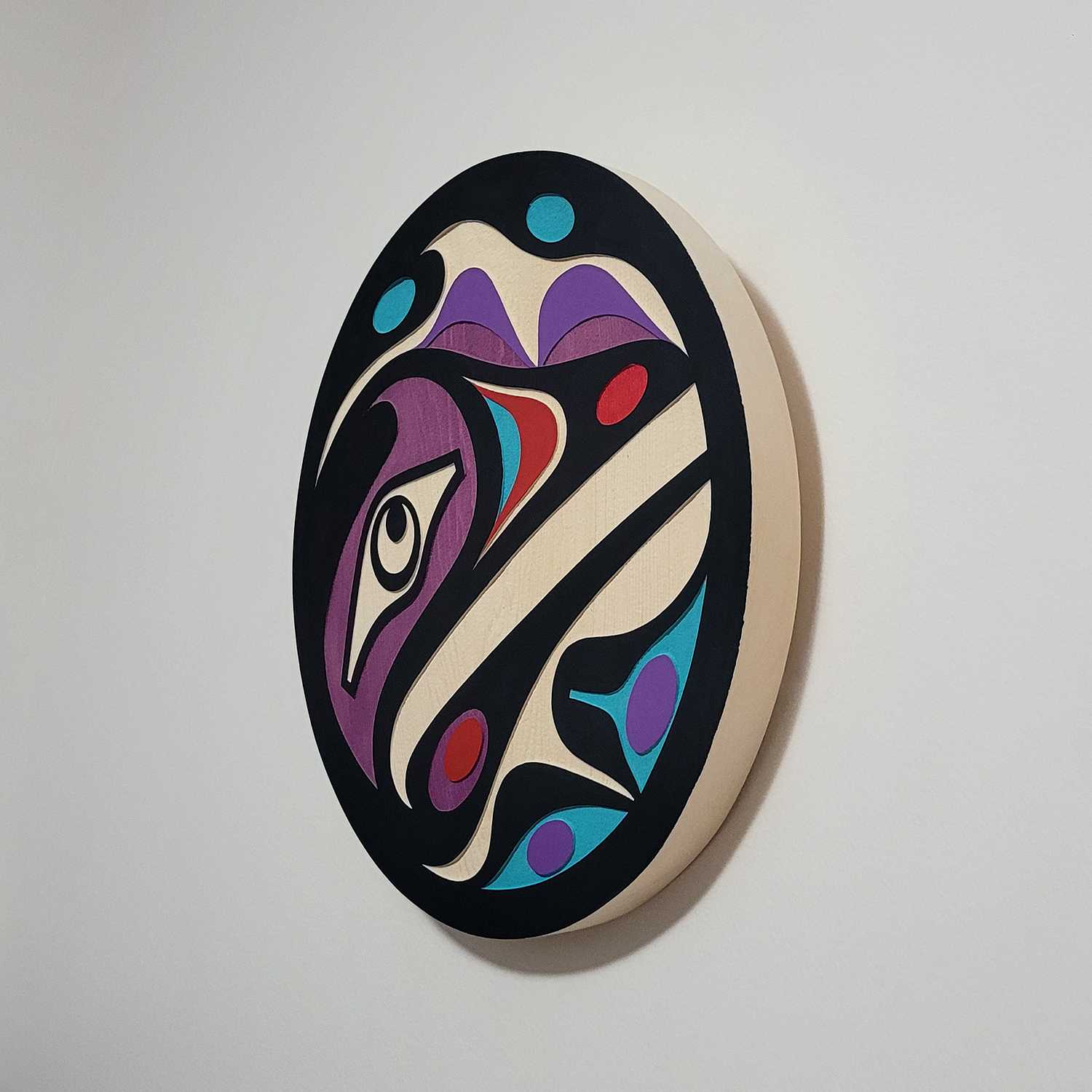 Sandblasted Hummingbird Panel by Kwakwaka'wakw artist Trevor Hunt