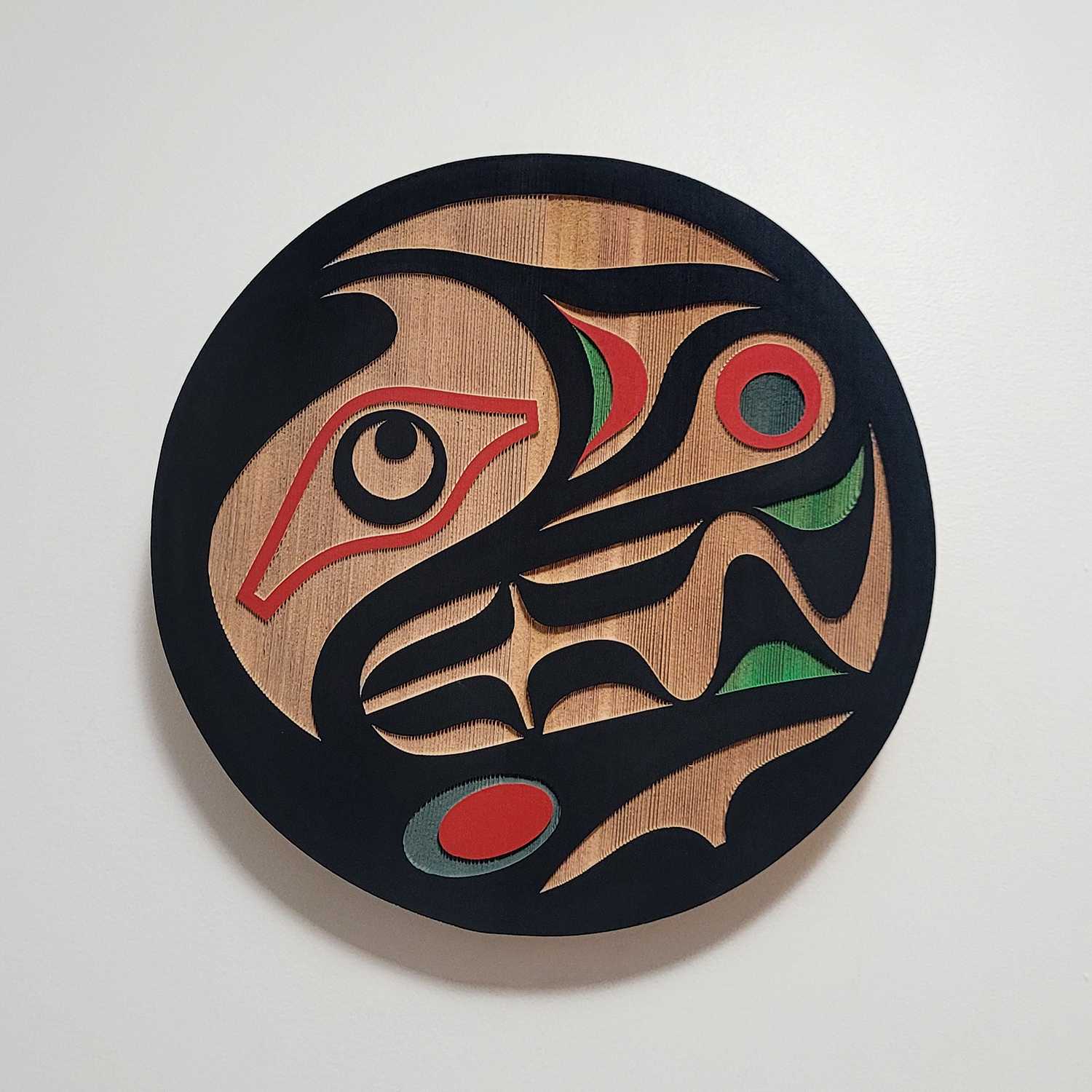 Sandblasted Wolf Panel by Kwakwaka'wakw artist Trevor Hunt